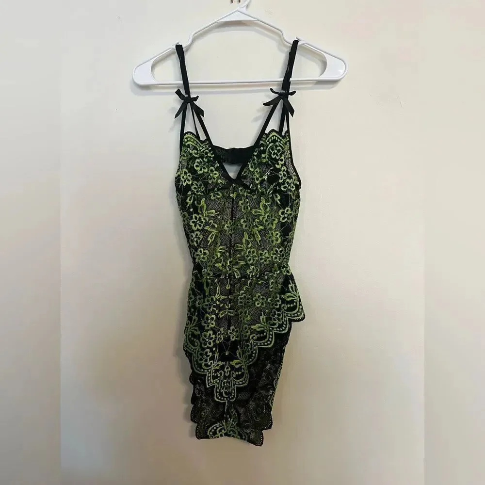 Black and Green Lace Nightie